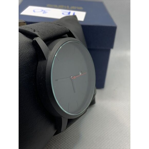 South Lane SS20-dr1-4430 Black Leather Analog Dial Quartz Genuine Watch YR30 - Picture 4 of 11